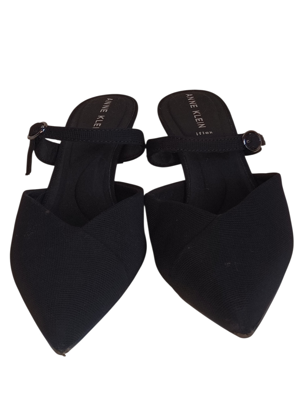 Women's Anne Klein iflex Black Slinkback Fabric Heels Size 7.5